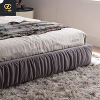Nouvel ensemble de chambre à coucher pour lit double en cuir de luxe italien Design et lit king-size créatif