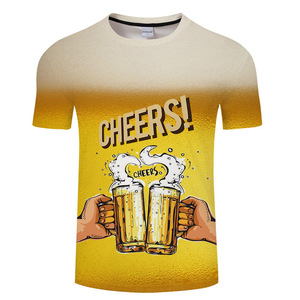 Camiseta de Verano Personalizada con Estampado Digital de Cerveza <span class=keywords><strong>para</strong></span> Hombre, Poliéster, Deportiva, Venta <span class=keywords><strong>al</strong></span> <span class=keywords><strong>por</strong></span> <span class=keywords><strong>Mayor</strong></span>, Impresión <span class=keywords><strong>por</strong></span> Sublimación - Product Image 2