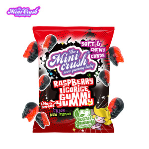 MiniCrush Fruta Frambuesa Fresa Agrio Dulce Sabor Mini Sueco Masticar Gummy <span class=keywords><strong>Candy</strong></span> Skull Shaped Chewy <span class=keywords><strong>Candy</strong></span> Bag - Product Image 2