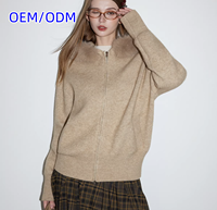 Pull cardigan en tricot à col en fourrure à capuche vintage américain pour femmes, automne et hiver, style décontracté, double fermeture éclair