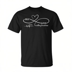 L'amore per se stessi consiste nel stabilire limiti T-shirt nera girocollo unisex per adulti taglia SML XL XXL - Product Image 2