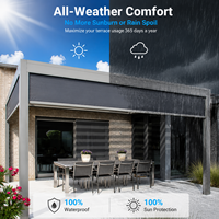 Pergola Bioclimatique en Aluminium Tenda pour Extérieur, Toit de Gazebo Ouvert, Fonctionnement Motorisé/Manuel, Résistante au Vent