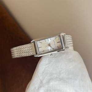 Montre à quartz vintage française avec logo personnalisé, luxe, étanche 3ATM, cadran carré, mode, acier inoxydable - Product Image 4