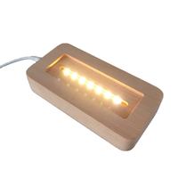 OEM / ODM Base led en bois de forme rectangle moins chère avec rainure pour diminution du cristal laser 3d