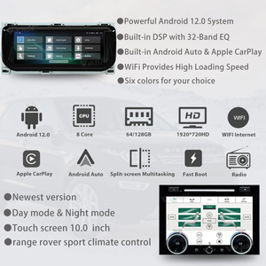<span class=keywords><strong>Android</strong></span> untuk Range Rover Sport L494 2013-2017 Stereo Radio mobil pengganti GPS Multimedia Plyer dengan pengontrol Iklim Panel AC - Product Image 6