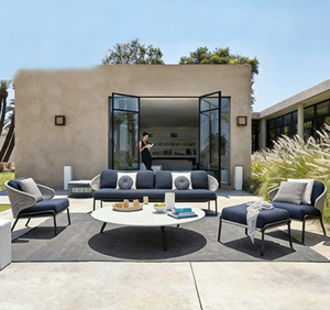 Set di Mobili da Giardino <span class=keywords><strong>in</strong></span> <span class=keywords><strong>Alluminio</strong></span>, Divani da <span class=keywords><strong>Esterno</strong></span>, Set da Pranzo per Cortile, Set Moderni per Soggiorno, Tavolo da <span class=keywords><strong>Esterno</strong></span>, Sedie da Relax Impermeabili - Product Image 3