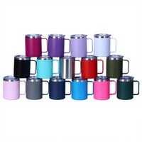 Mug isotherme en acier inoxydable Lake Green 12 oz avec couvercle, isolation 6-12 heures, personnalisable, portable, cadeau idéal pour