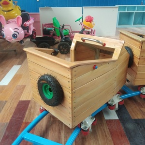 Venta al por mayor de Interior de madera sin motor patio trasero montaña rusa al Aire Libre Parque de Atracciones equipo para niños montaña rusa de pedal humano - Product Image 3