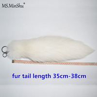 MWFur – porte-clés en fourrure de renard véritable, couleur naturelle, queue de renard naturelle