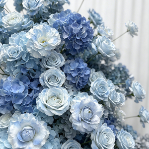 Promise <b>Artificial</b> <b>Flower</b> Pillar Arch Mixed Blue Roses Romantic Dreamy Wedding Decoration Handmade Reusable Recyclable - Product Image 3