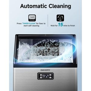 Máquina de Hielo Comercial Euhomey de 100 lb/24 h, de Acero Inoxidable, para Instalar Bajo Mostrador, con Capacidad de Almacenamiento de 33 lb - Product Image 6