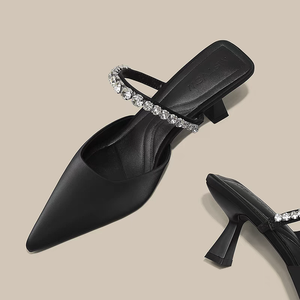 ए 1128 महिलाओं को चप्पल में जूते के हीरे की नुकीली पैर की ऊँची एड़ी के आकार के बड़े आकार 35-42 - Product Image 2