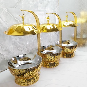 Chauffe-Plats de Luxe Dorés pour Buffet, Ensemble de Chauffe-Plats avec Couvercle Suspendu, Capacité 8L, Maintien au Chaud 24 Heures - Product Image 5