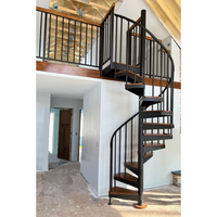 Escalier en colimaçon moderne en bois de chêne, escalier en colimaçon courbé pour extérieur, prix