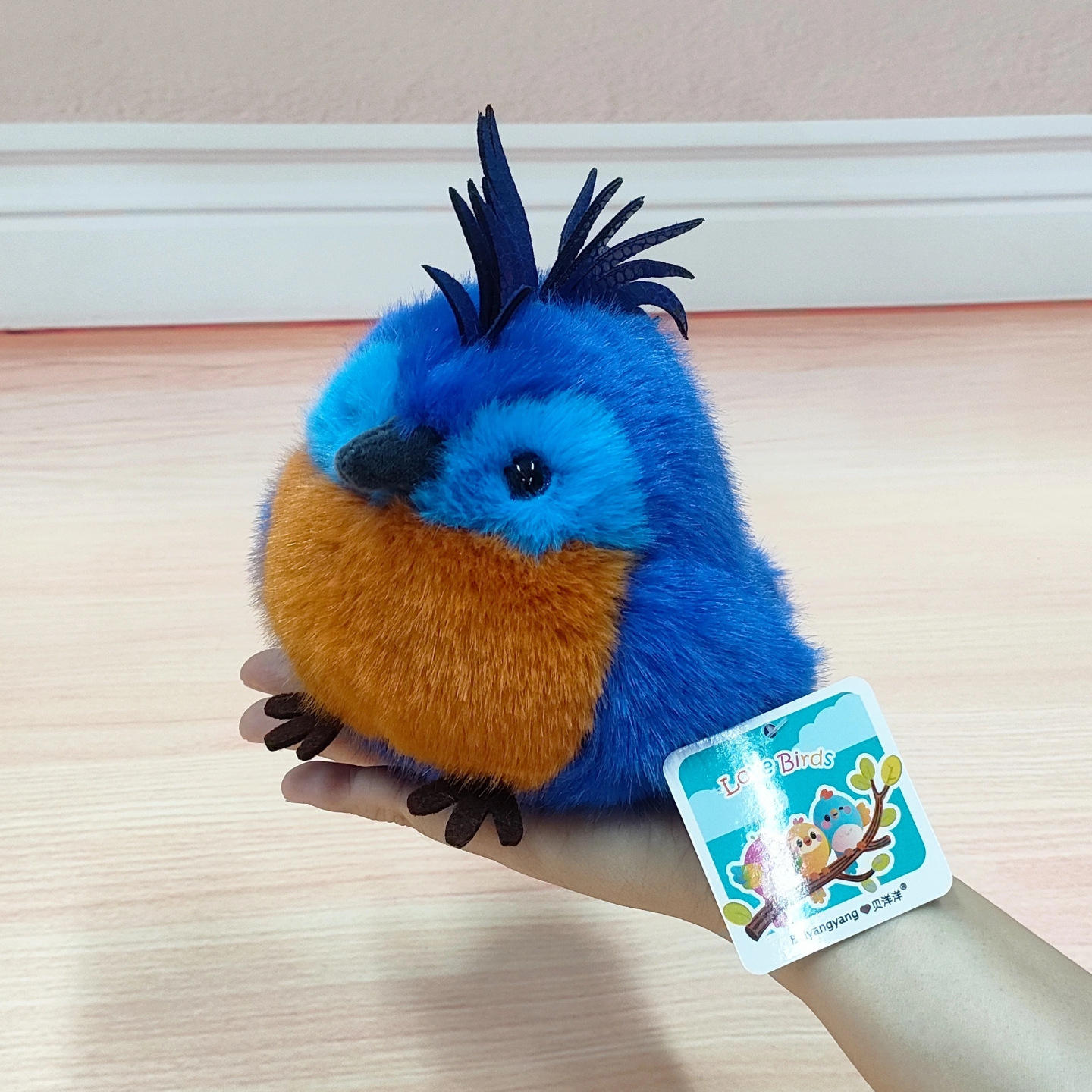 ชุดนกรัก12ซม.-นกพิราบหงอนสีน้ำเงิน (100กรัม)