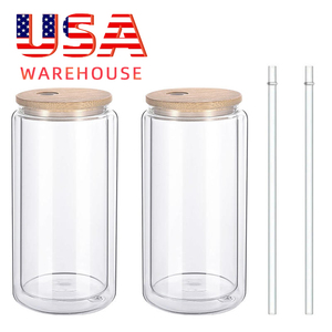 Usa Warehouse 25pack 16oz Double Wall Sublimation Snow Globe Tumbler Blanks Glass <strong>Can</strong> <strong>with</strong> Pre Drilled Hole - Product Image 1