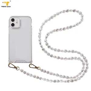 2024 cell phone strap for valentines day gift Pearl Shoulder Necklace Mobile Phone Case With Chain For iPhone 13 14 15 pro max