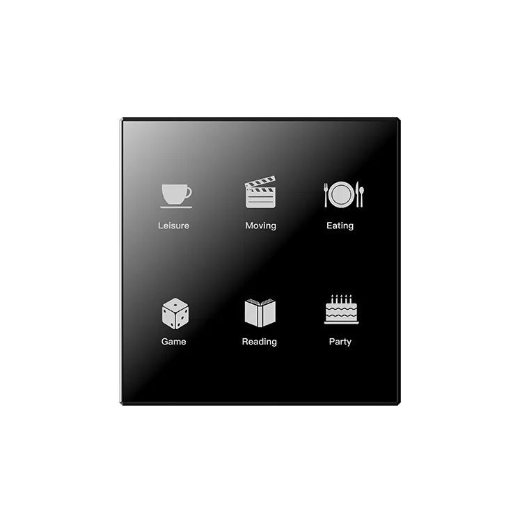 SQIVO Tuya zigbee /WIFI 1/2/3/4/6 gang Black glass touch smart wall switch
