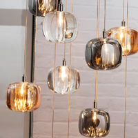 Lustre en cristal personnalisé de design moderne et luxueux pour hôtel, escalier, décoration