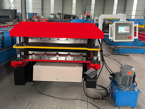 Machine de formage à rouleaux multifonctionnelle à <span class=keywords><strong>double</strong></span> couche, dispositif de fabrication de tuiles émaillées pour panneaux métalliques en zinc galvanisé - Product Image 6