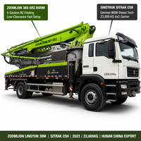 Camion pompe à béton Zoomlion Lingyun 38m Sitrak 2023 23T d'occasion, Camion pompe à béton Zoomlion ZLJ5230THBKF 38m d'occasion pour l'exportation en Chine