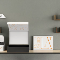 Boîtes en papier personnalisées avec laminage brillant, fermeture magnétique, design créatif pour lunettes, montres, chaussettes, doublure en éponge recyclée