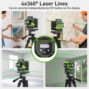 <span class=keywords><strong>Nivel</strong></span> Láser <span class=keywords><strong>Huepar</strong></span> Z04CG Autonivelante 4D, Multilínea, 16 Rayos Verdes, Rotación de <span class=keywords><strong>360</strong></span>° para Pared - Product Image 3