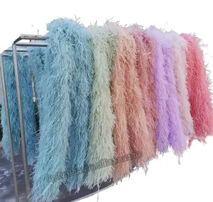 Dyed Good quality 10Ply plumas boas supplier Dyed thick bulk white hot pink party DIY Craft ostrich feather boa for party craft