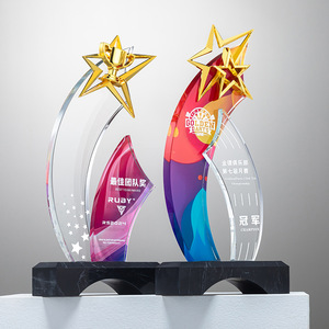 Crystal <b>Trophy</b> Laser <b>Engraved</b> Digital Printing Glass Award For Conference Business Gift Durable - Product Image 5