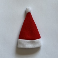 Décorations de Noël, mini chapeau de Noël, housse en tissu polaire pour couteau et fourchette, modèle D4, emballage en sac OPP