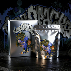 Directly Printed Matte Metallic Color Low MOQ Custom Die Cut 3.5g Mylar Plastic Bags Recyclable Zipper Top Boxes Sets <b>Sweets</b> - Product Image 2