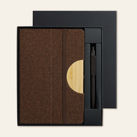 Coffret Cadeau d'Entreprise Écologique Premium : Carnet en Liège, Stylo en Bambou, Gobelet, Logo Personnalisé, Estampage à Chaud Doré, Boîte Cadeau d'Affaires