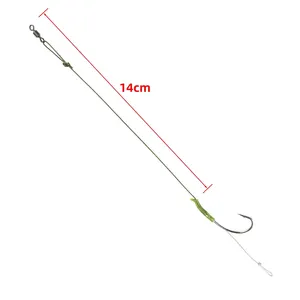 Hirisi 3 pièces, hameçons <span class=keywords><strong>de</strong></span> pêche à la <span class=keywords><strong>carpe</strong></span> avec ligne enduite, montages prêts à l'emploi avec hameçon barbelé TS108, accessoires <span class=keywords><strong>de</strong></span> pêche - Product Image 4