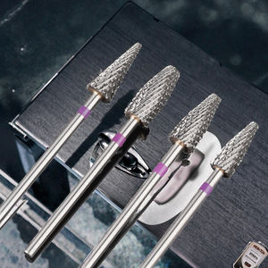 10 Brocas de Carburo de Tungsteno para Uñas, Forma Cónica, Herramienta de Manicura para Remover Gel Rápidamente, Logotipo Personalizado, Color Plateado - Product Image 3