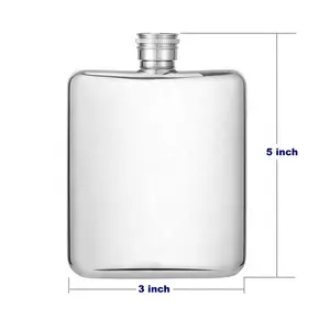 Botol Anggur Portabel Termos Pinggul, Botol Anggur Flagon Kecil Sekrup Wiski Saku Baja Tahan Karat Solid Set Flask Pinggul