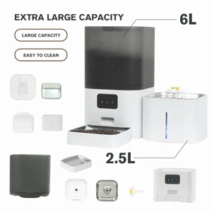 Comedero Inteligente para Mascotas 2 en 1, Dispensador Automático de 6L de Gran Capacidad y Bebedero de 2.5L, Control por Aplicación WiFi para Perros y Gatos, Comida Seca - Product Image 2