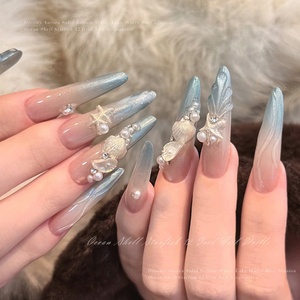 Caja de 12 Compartimentos para Accesorios de Uñas con Diseño de Estrella de Mar, Conchas Marinas Aurora y Palmeras de Coco, Accesorios de Uñas DIY Más Vendidos - Product Image 3