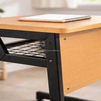 Ensemble bureau et chaise de classe en acier Zoshine, vente en gros d'usine, table d'étude en bois pour étudiants avec étagère à livres pour le lycée