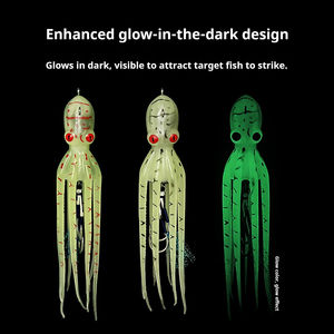 Leurre de pêche en silicone imprimé UV lumineux en forme de calmar 150g avec doubles hameçons pour la pêche en mer de la morue, du thon, du <span class=keywords><strong>marlin</strong></span> 150G - Product Image 4