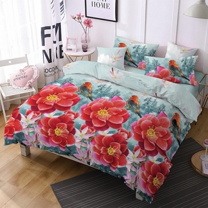 Tessuto in twill intrecciato disperso stampato a fiori grandi retrò microfibra 100 poliestere tessuto lenzuolo usa - Product Image 6