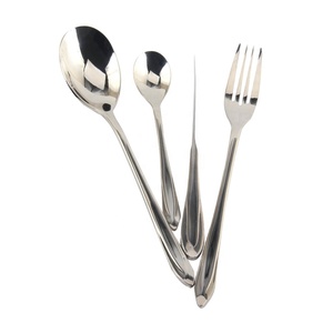 Cuillères, couteaux, cuillères à café, fourchettes Couverts de qualité supérieure en acier inoxydable avec poignées ondulantes uniques Design poli miroir-Lave-vaisselle - Product Image 5