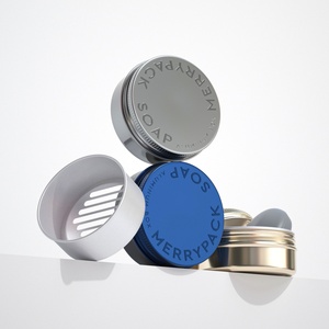 Boîte à savon en aluminium personnalisée en gros, ronde, avec couvercle à vis, pour voyage et usage domestique, avec plateau anti-goutte, gravure et couleur personnalisées - Product Image 3