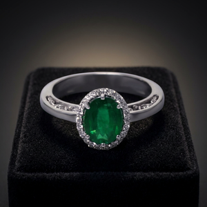 Bague de mariage et de fête pour femme en argent sterling 925 plaqué rhodium avec émeraude verte CZ, vente en gros de mode - Product Image 3