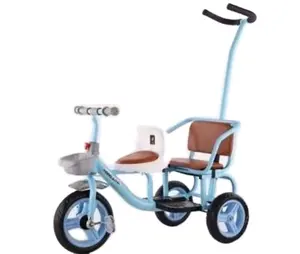 Venta al por mayor precio barato niños Triciclo de doble asiento/bebé doble triciclo/único de dos asientos triciclo para niños con andador