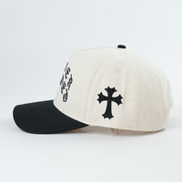 Casquettes de baseball respirantes en tissu Oxford Dobby à 5 panneaux, logo personnalisé, bicolores, été