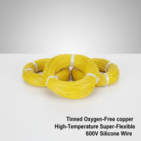 Fil de silicone 24AWG 0,2 mm² 24Gauge, câble d'alimentation flexible isolé OFC étamé pour imprimante 3D, capteur médical, système robotique, laboratoire