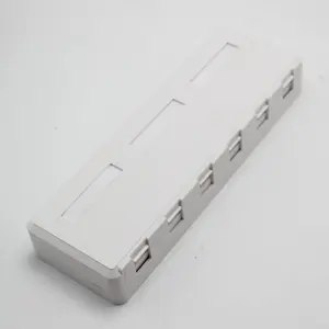 Caja de superficie de seis puertos para rj45 o Rj11, conector keystone