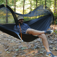 Tente hamac de camping en nylon imperméable et personnalisé, parachute suspendu portable pour la randonnée en plein air, hamac 3 en 1 avec moustiquaire