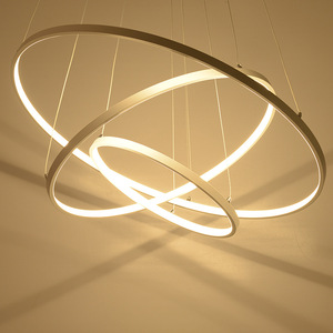 LED Iron Acrylic Ceiling Pendant Lamp Luxury <strong>Dining</strong> Lamparas Hanging <strong>Light</strong> Circle Ring Modern Gold Chandeliers Pendant <strong>Light</strong> - Product Image 2