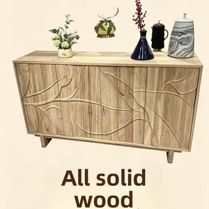 Credenza Multifunzionale in Legno Massello Stile Lusso Leggero con Intaglio a Rilievo Artistico Vintage per Ingresso e <span class=keywords><strong>Soggiorno</strong></span> 4 - Product Image 5